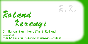 roland kerenyi business card